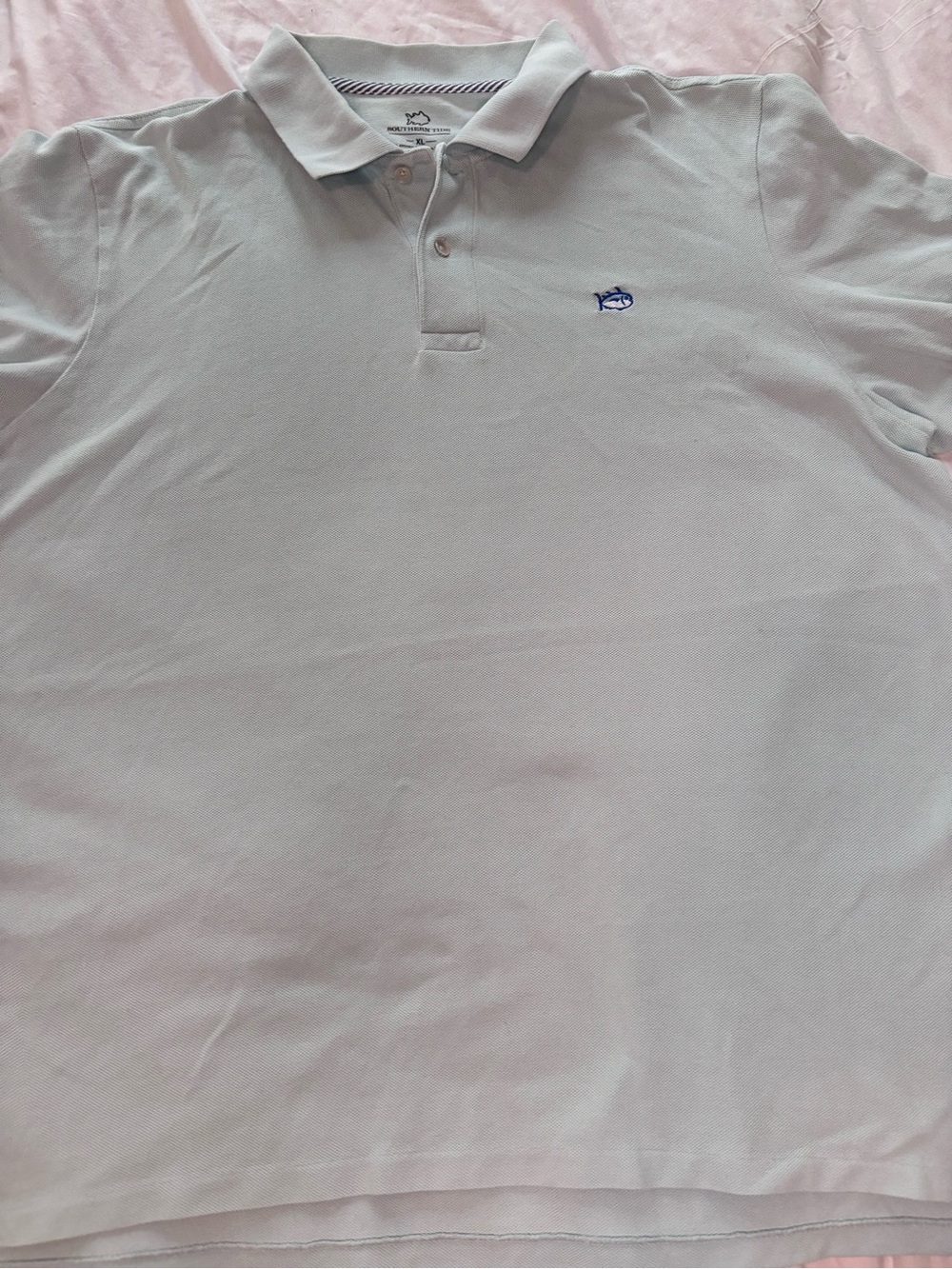 Southern Tide Men’s XL Organic Cotton Skipjack Polo Seafoam Blue